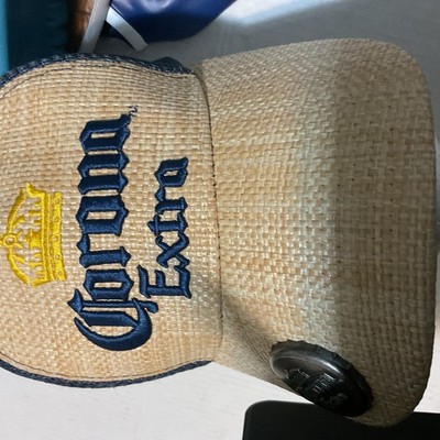 Corona Extra Baseball Cap w/ Built-In Bottle Opener Snapback Hat Blue Mesh Back