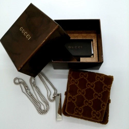 Collana GUCCI Placca Doppia Sfera Catena Giappone