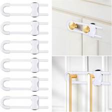 6 Packs Sliding Cabinet Locks, Modacraft Baby Proofing U-Shaped Child Safety