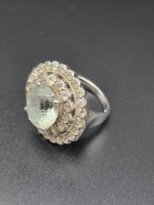 VTG QUARTZ STERLING SILVER 925 LARGE RING SIZE 7.5
