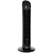 HOMCOM 30" Tower Fan Noise Reduction Wind 3-Level Cool ABS Indoor Black
