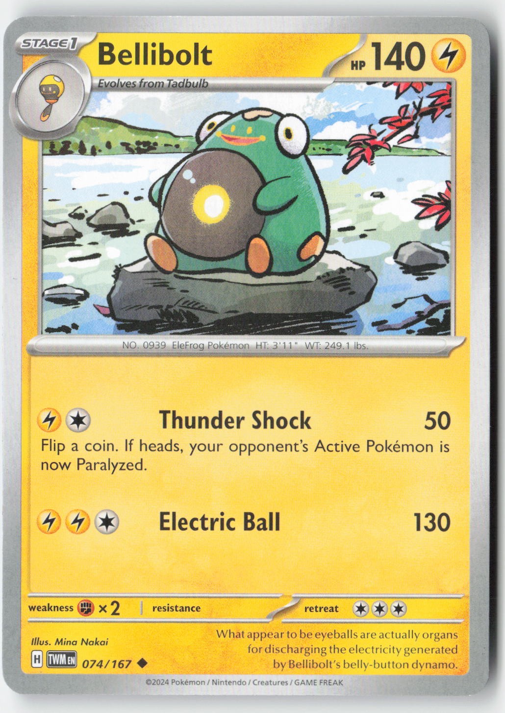 Pokemon - Bellibolt #074/167 - TWM Uncommon