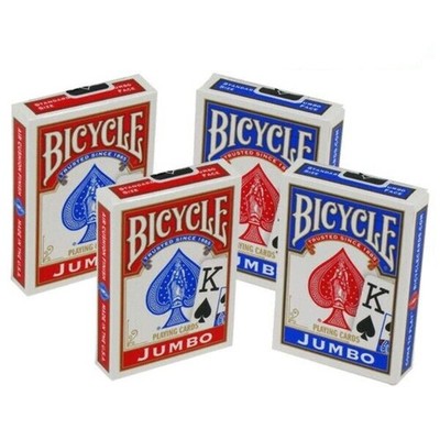 4 Decks Bicycle Rider Back Jumbo Index Spielkarten 2 Rot 2 Blau USPCC Neu