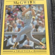Fleer 1991 Fleer Mark McGwire Oakland Athletics #17 Base Card, 6 Lines Back