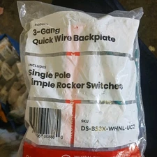 Deako DS-BS3X-WHNL-UCQ 4-Gang Quick Wire Backplate Single Pole Rocker Switch NEW