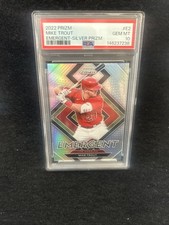 PSA 10 GEM MINT 2022 PRIZM EMERGENT SILVER HOLO MIKE TROUT