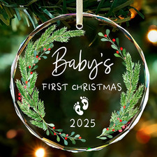 Baby'S First Christmas Ornament 2025, Crystal Glass 1St Christmas Ornament for B