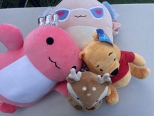 Set of 4 Squishmallows/Stuffed Animals Includes Disney Pooh and 3 Cute Plushies