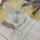 Clear Etched Stemmed Red Wine Glass, Round, Collectible Barware Glass — photo 1
