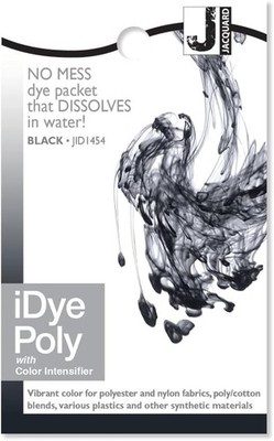 iDye Poly Black Dye for Synthetic Fabrics and Plastics Easy to Use 1 Packet New