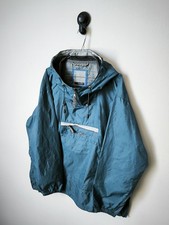 Vintage Windjacke Blau Anorak Pullover Sport Retro 90s Unisex Kapuze