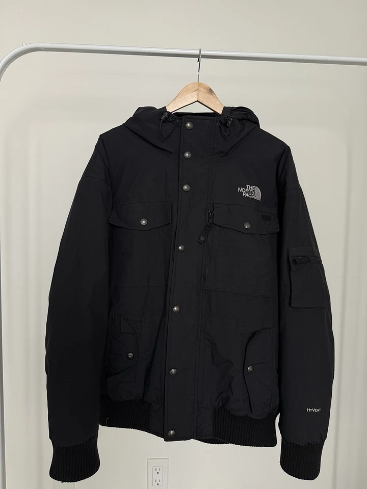 The North Face Hyvent Goose Down Hooded Coat Jacket Ski Black Men's Size Large - Image 3 of 4