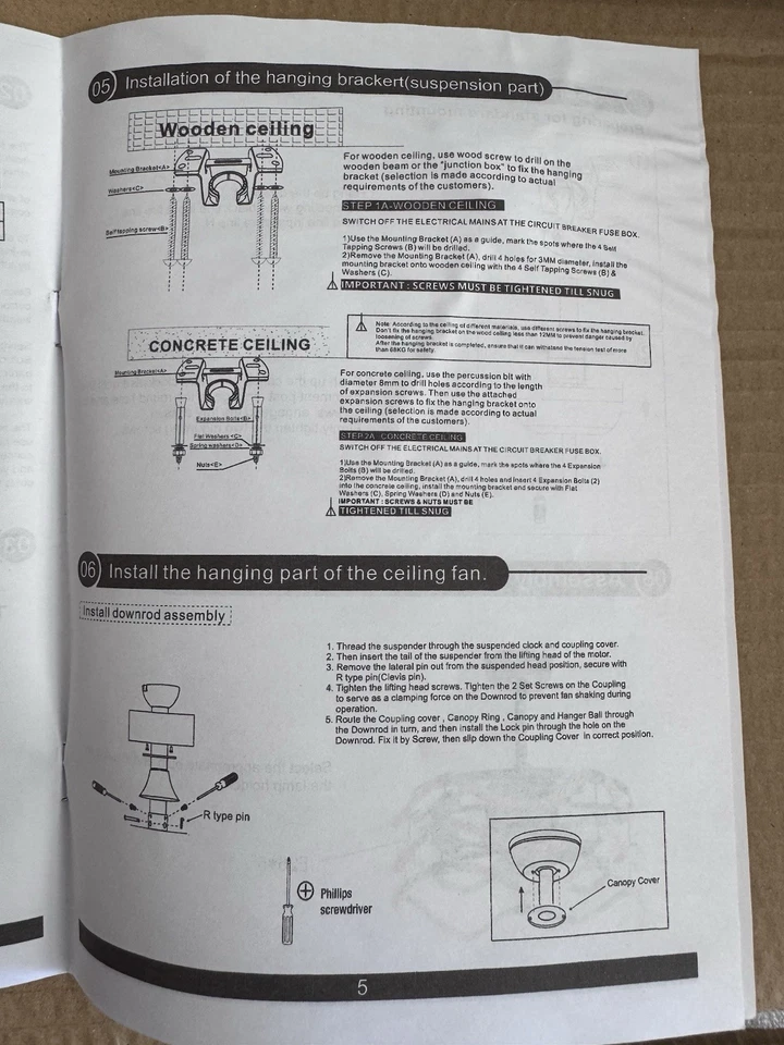 "Ventilador de techo enjaulado de 18"" con luz - control remoto" Foto 4 de 4