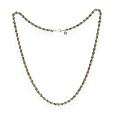 Auth Tiffany & Co. 18K Gold & 925 Silver 4.5 mm Rope Chain Necklace Size 22"