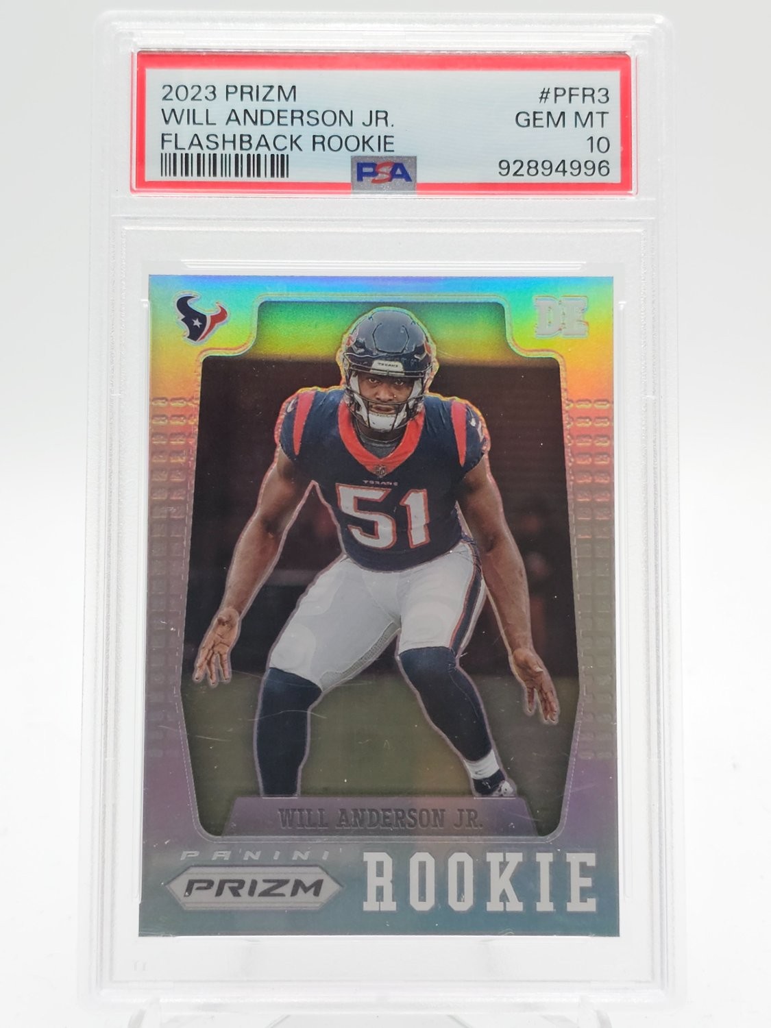 Will Anderson Panini Prizm Flashback Rookie #PFR3 Base