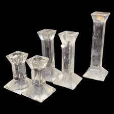 5 4, 6 and 8 Inch Glass Candle Sticks