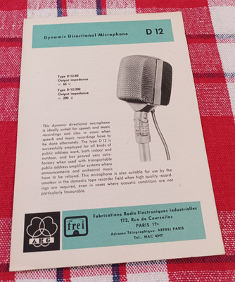 alter Broschüre Stecker MIKROFON AKG d12