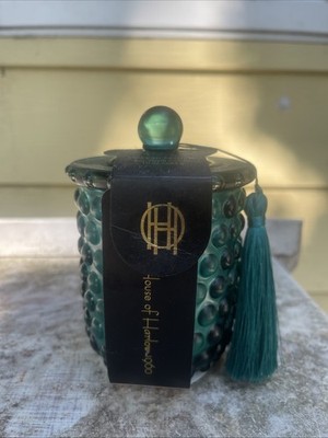 House Of Harlow 1960 Ocean Jasper Hobnail Jar 10 Oz Soy Blend Candle Teal