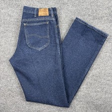 Vintage Lee Jeans Mens 34x34 Blue Bootcut Peppered Denim Union Made In USA 80s