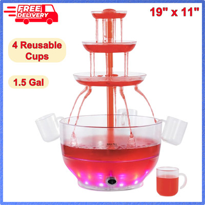 Kusini Drink Fountain for Parties - 1.5 Gal, 3 Tier Punch Bowl Champagne Tower