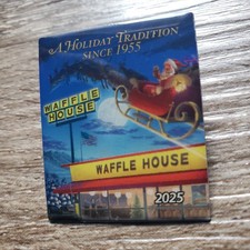 Waffle House 2025 Holiday Christmas Pin Santa Sleigh A Holiday Tradition 1955