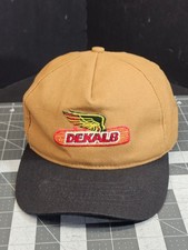 Vintage Swingster DEKALB Seed Farming Agriculture Snapback Hat Cap Tan Black USA