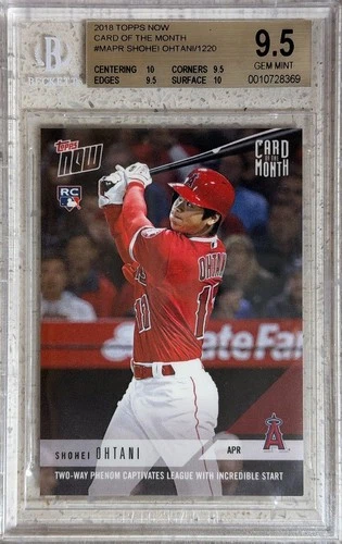 2018 TOPPS NOW APRIL CARD OF THE MONTH SHOHEI OHTANI ROOKIE RC BGS 9.5 GEM MINT
