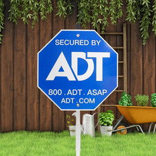 Security Signs 28" ADT Yard Sign with Aluminum Stake, Heavy Duty Weatherproof