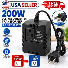 200W Voltage Converter Transformer 220V to 110V Step Down Travel Adapter US Plug