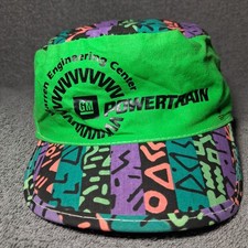Vintage Powertrain Team Motorsports General Motors GM Hat USA Neon Green 80 90
