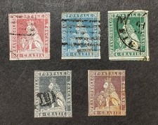 Toscana. 1851. Prima Emissione. 5 Valori Annullati. Un Certificato.
