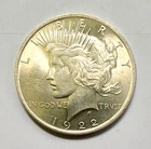 1922 Silver Peace Dollar Uncirculated Even Gold Toning Sharp Detail