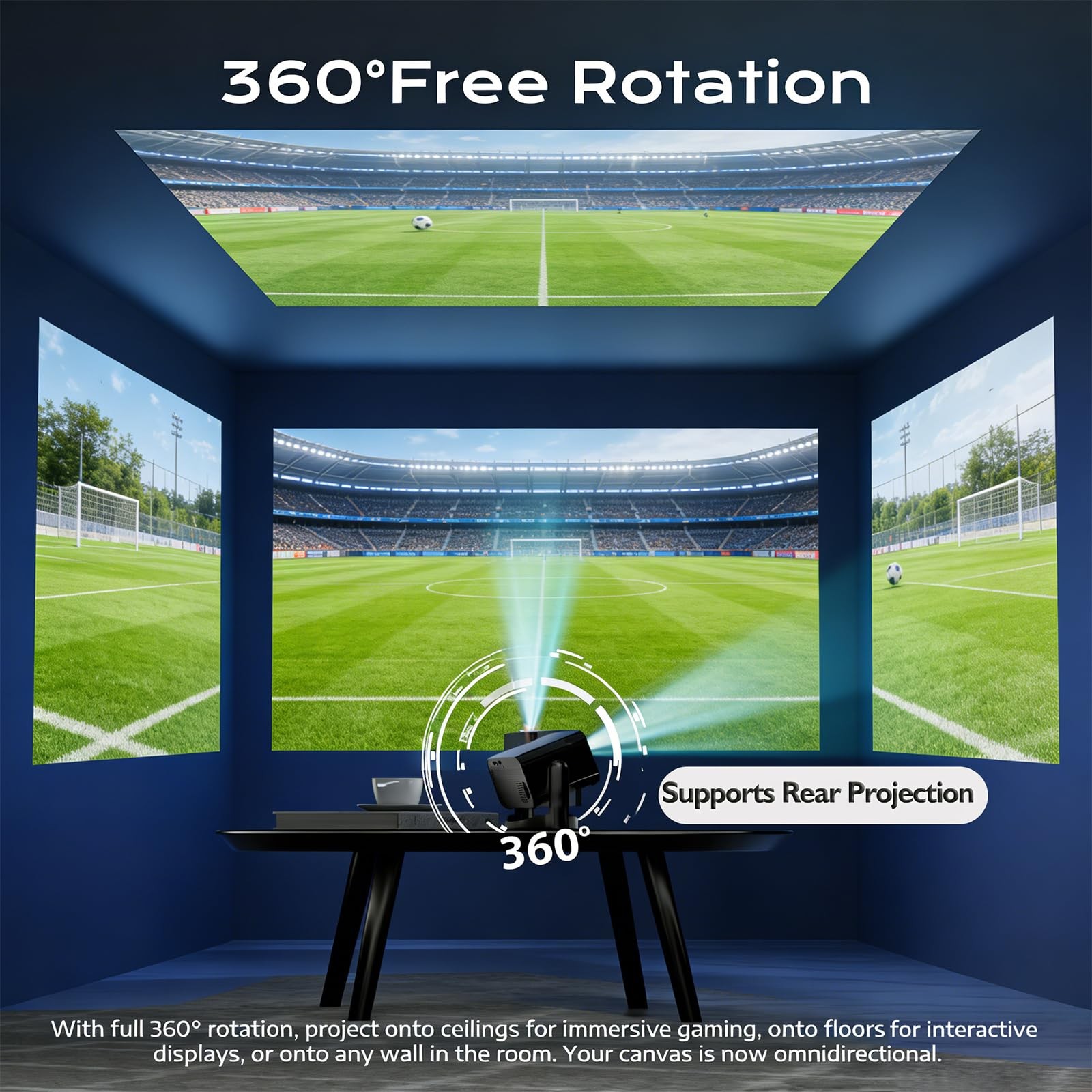 Builtin Apps & 2026 Upgraded Mini Projector Wifi and Bluetooth Portable,... 6