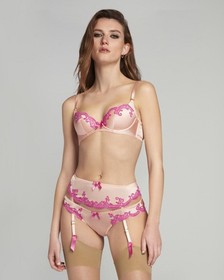Agent Provocateur Molly Pink Silk Suspender AP3 Medium NWT $195