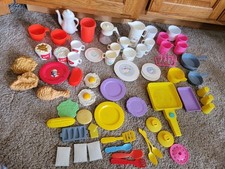 Little Kids Play Food Plastic Dishes Kitchen Lot