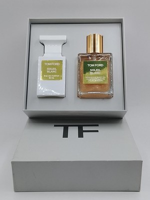 TOM FORD SOLEIL BLANC 50 ML EDP BOX + GLITZERNDES KÖRPERÖL - NEU