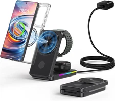 3 in 1 Magnetic Wireless Charger for Samsung, Foldable Magsafe Wireless Charging