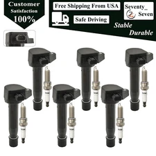 6pcs Ignition Coil and Iridium Spark Plug Kit For 2008-2017 Honda Odyssey 3.5L