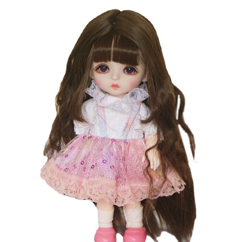 16cm Mini Girl Doll Toy for Kids with Dolls Outfits Wigs Full Set Cute Doll Gift