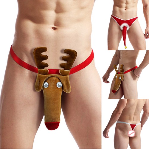 Lustige Weihnachts-Rentier-Bikinihose Für Herren Mit Ausbuchtungsbeutel Und /