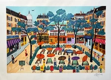 Heine MONTMARTE Hand Signed Limited Edition Lithograph FRANCE French Art