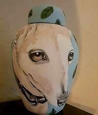 Custom Pet urn memorial dog urn greyhound Italian whippit pet portrait