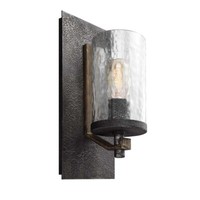 Wandlampe Wandleuchte Wohnzimmerlampe Grau 1 Flammig E27 Glasschirm H 33 Cm