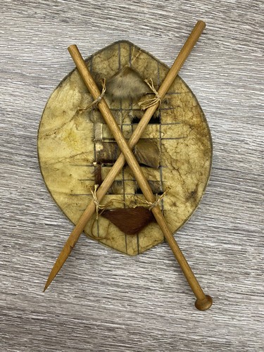Antique UNIQUE Handcrafted Natural Leather Zulu Shield Weapons Studio Cutout 7" - Picture 4 of 8