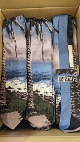 Liquidate Lot of 95 pcs Big Palm Silk Neckties by Ralph Marlin 5361