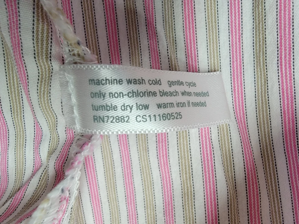 Moda Bug Mujer Camisa Top Blusa Talla 1X Rosa Marrón Blanco Rayas Foto 4 de 4