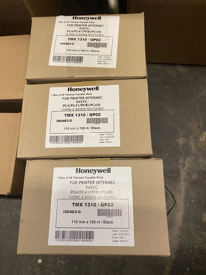 10 шт. Intermec 1-970645-01-0 теплопередающая лента 110 мм x 450 м НОВАЯ ЗАПЕЧАТАННАЯ - Изображение 2 из 2