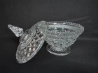 Vintage Anchor Hocking Wexford Glass Candy Dish Compote Footed Bowl with Lid