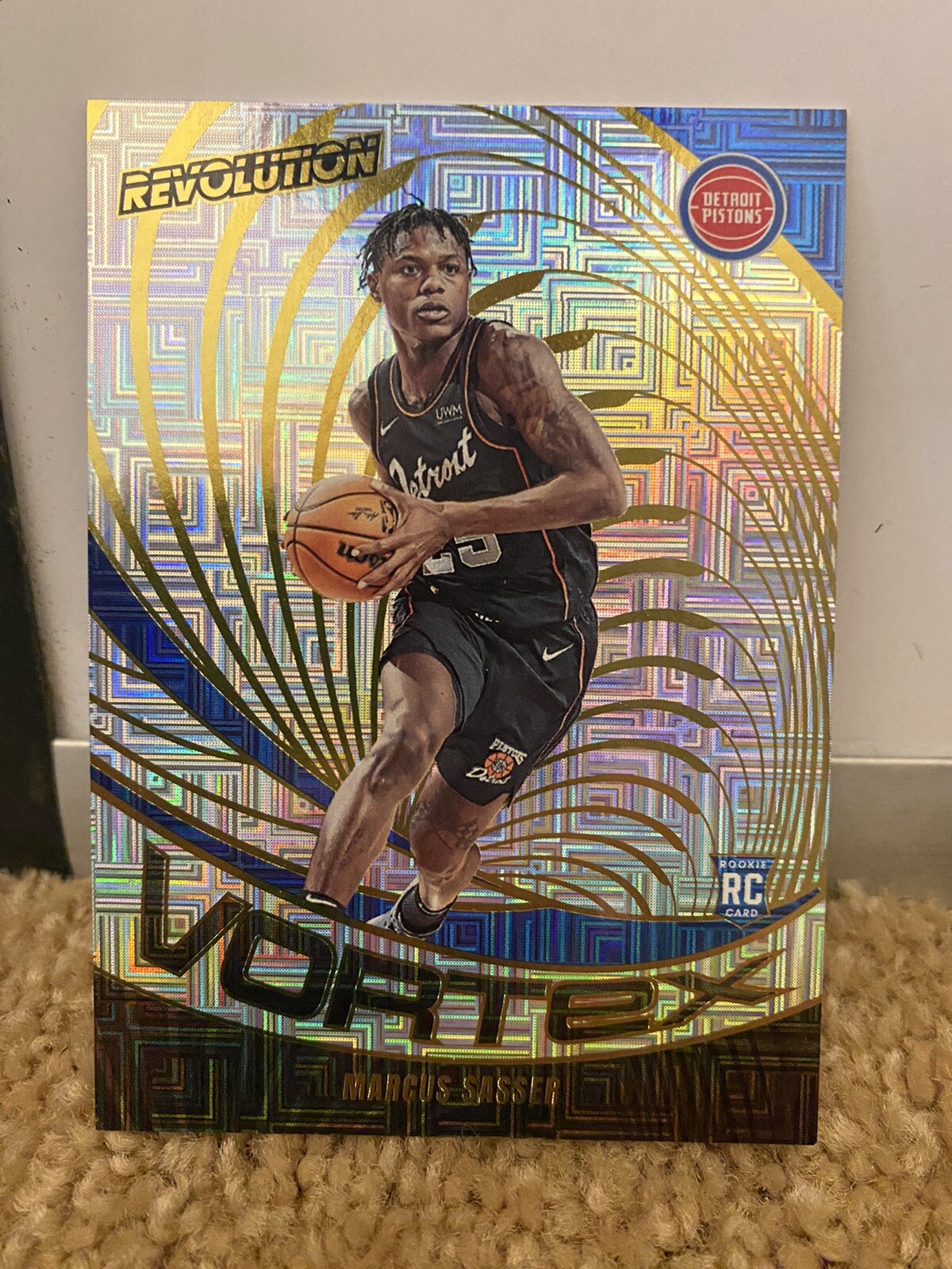 Marcus Sasser 2023-24 Panini Revolution Rookie Levels Vortex Detroit Pistons RC