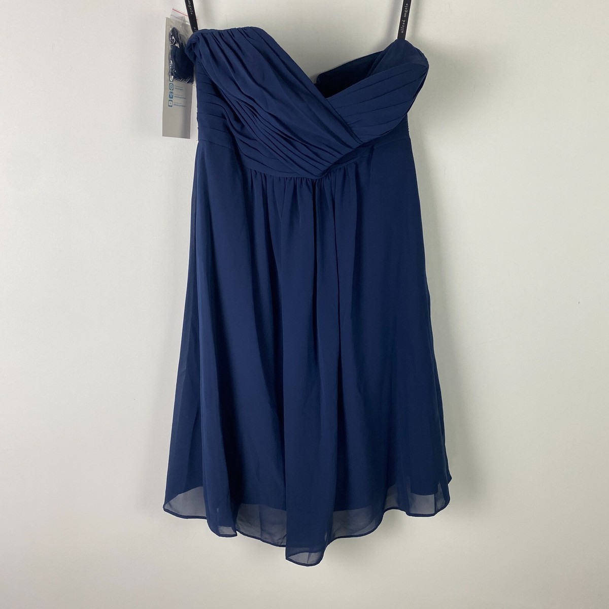 knee length dresses for ladies Windsor So Your Vibe Strapless A-Line Mini Dress in Navy Blue | Size: L main image 1